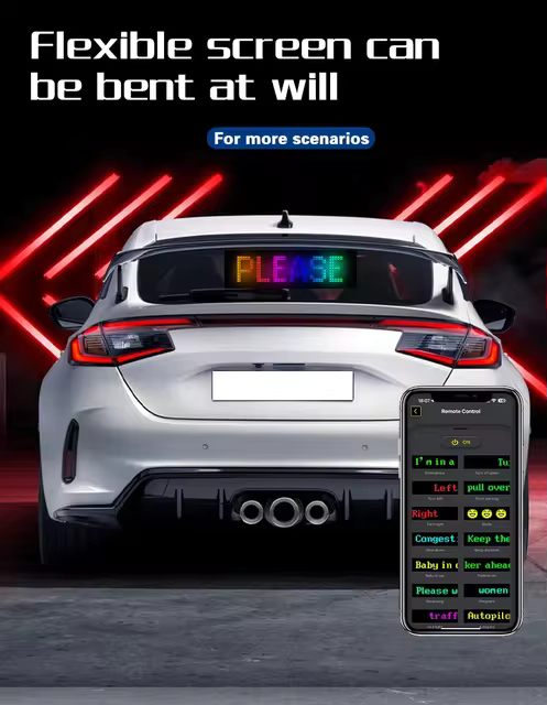 PANTALLA LED PARA AUTOS (9X37 CM)